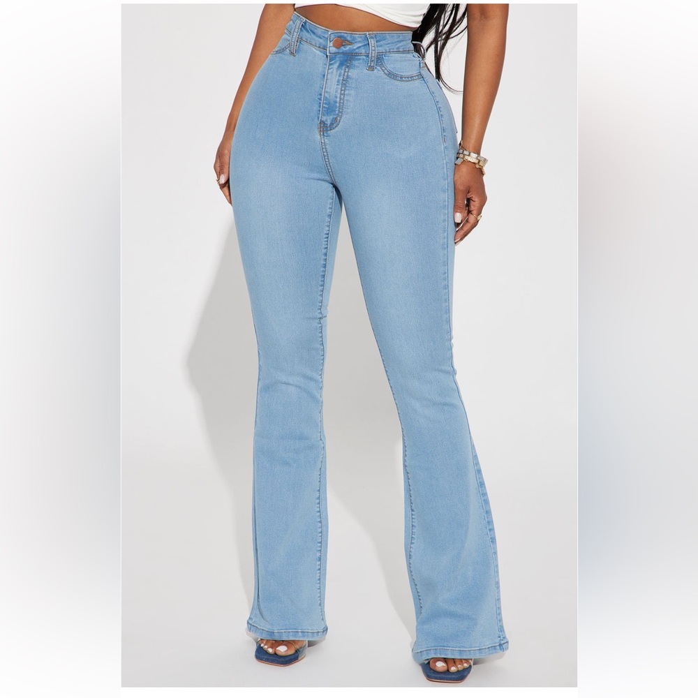 Light blue wash flare jeans size 14